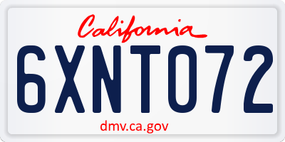 CA license plate 6XNT072