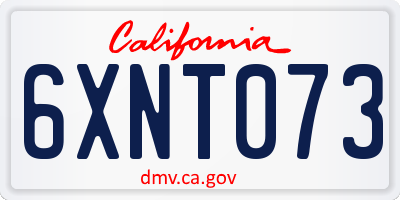 CA license plate 6XNT073