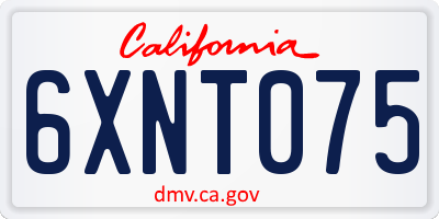 CA license plate 6XNT075
