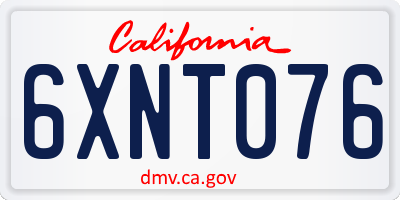 CA license plate 6XNT076