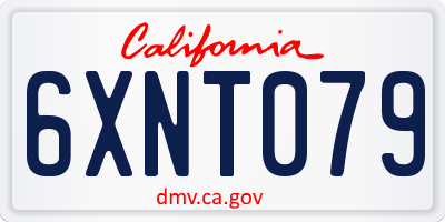 CA license plate 6XNT079