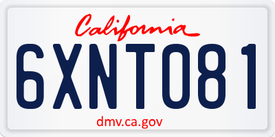 CA license plate 6XNT081