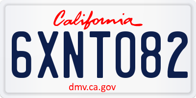 CA license plate 6XNT082