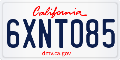 CA license plate 6XNT085