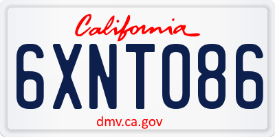 CA license plate 6XNT086
