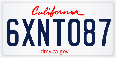 CA license plate 6XNT087