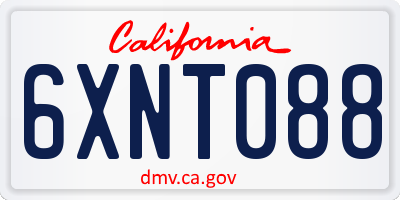 CA license plate 6XNT088