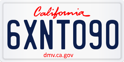 CA license plate 6XNT090