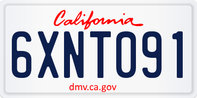 CA license plate 6XNT091