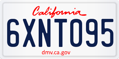 CA license plate 6XNT095