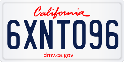 CA license plate 6XNT096