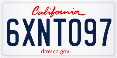 CA license plate 6XNT097