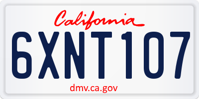 CA license plate 6XNT107