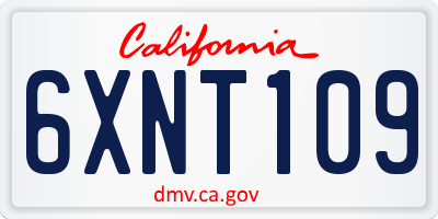 CA license plate 6XNT109