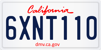 CA license plate 6XNT110