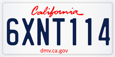 CA license plate 6XNT114