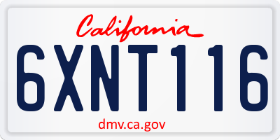 CA license plate 6XNT116