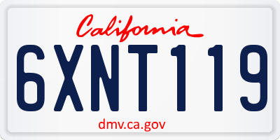 CA license plate 6XNT119