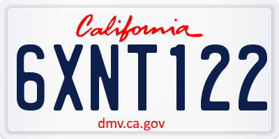 CA license plate 6XNT122