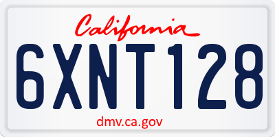 CA license plate 6XNT128