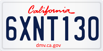 CA license plate 6XNT130