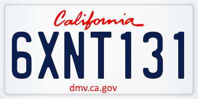 CA license plate 6XNT131