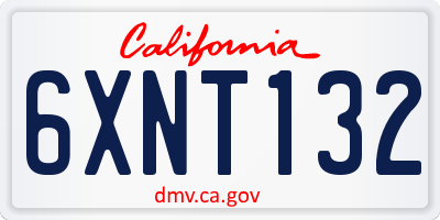 CA license plate 6XNT132