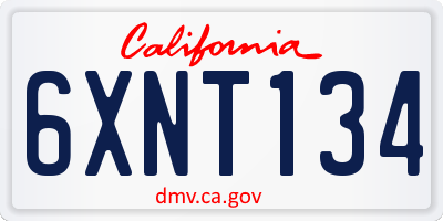 CA license plate 6XNT134