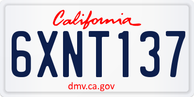 CA license plate 6XNT137