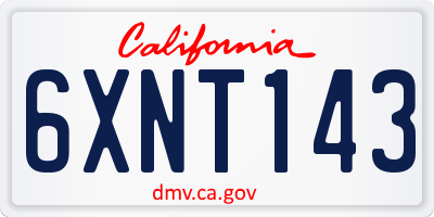 CA license plate 6XNT143
