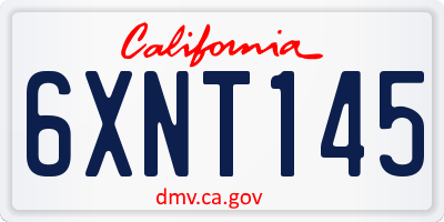 CA license plate 6XNT145