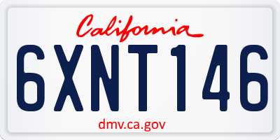 CA license plate 6XNT146