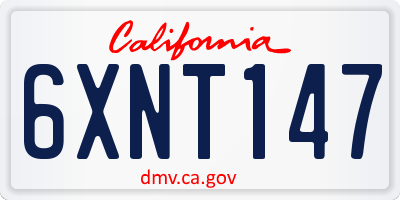 CA license plate 6XNT147