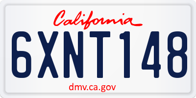 CA license plate 6XNT148