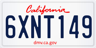 CA license plate 6XNT149
