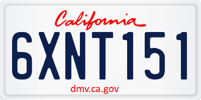 CA license plate 6XNT151