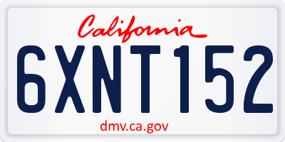 CA license plate 6XNT152