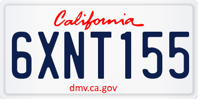 CA license plate 6XNT155