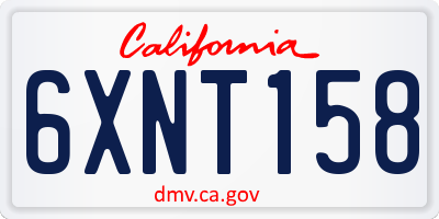 CA license plate 6XNT158