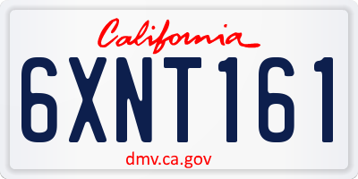 CA license plate 6XNT161