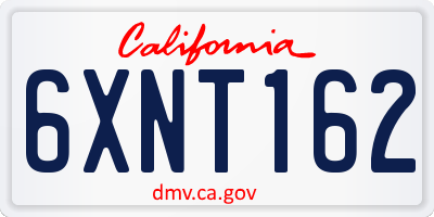 CA license plate 6XNT162