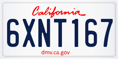 CA license plate 6XNT167