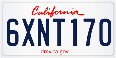 CA license plate 6XNT170