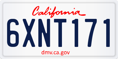 CA license plate 6XNT171
