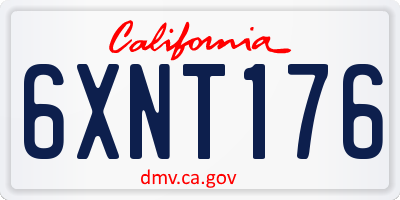 CA license plate 6XNT176