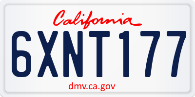 CA license plate 6XNT177