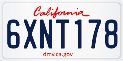 CA license plate 6XNT178