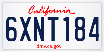 CA license plate 6XNT184