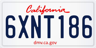 CA license plate 6XNT186