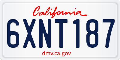 CA license plate 6XNT187